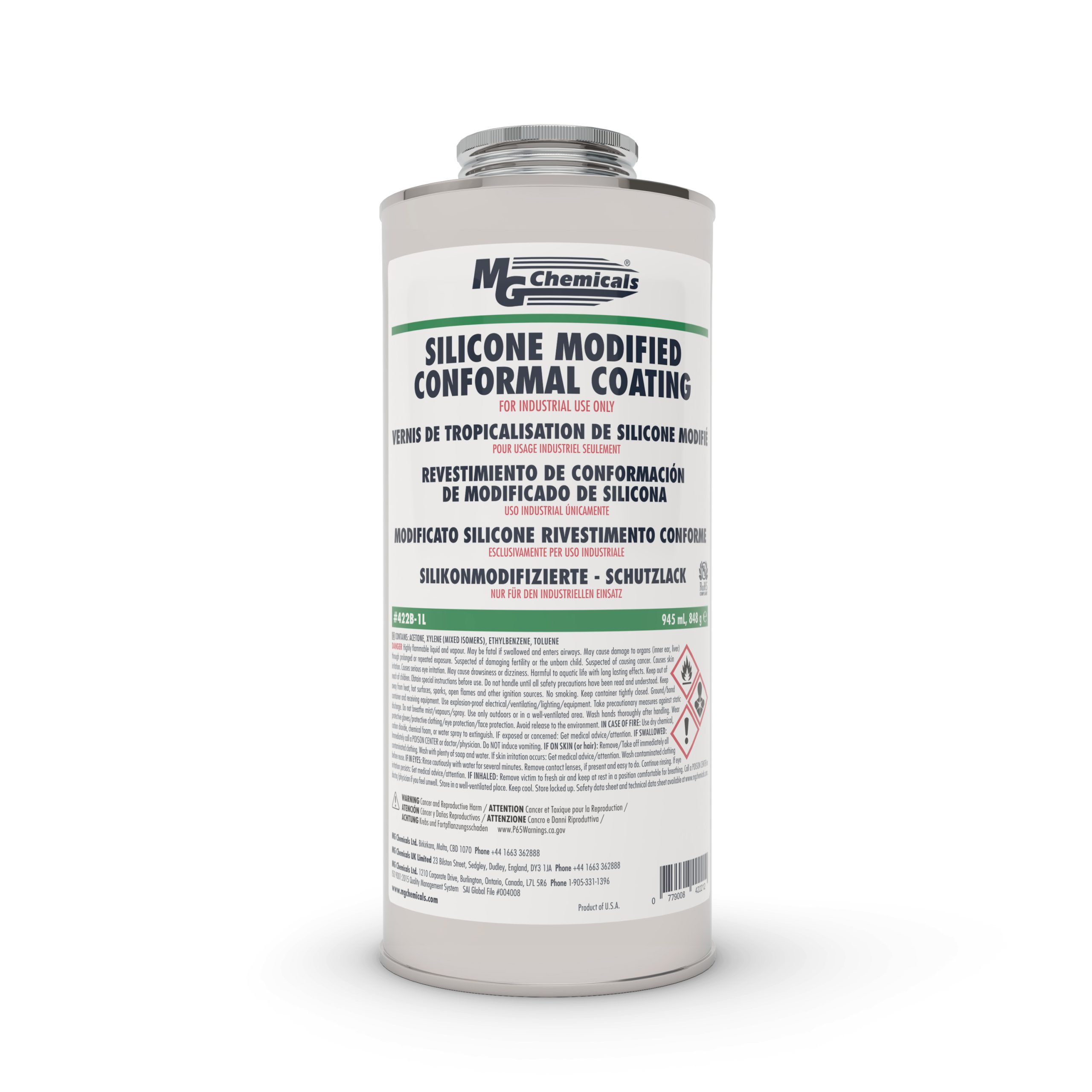 Silicone Conformal Coating Epoxy for High Temperature Environments 422B-1L