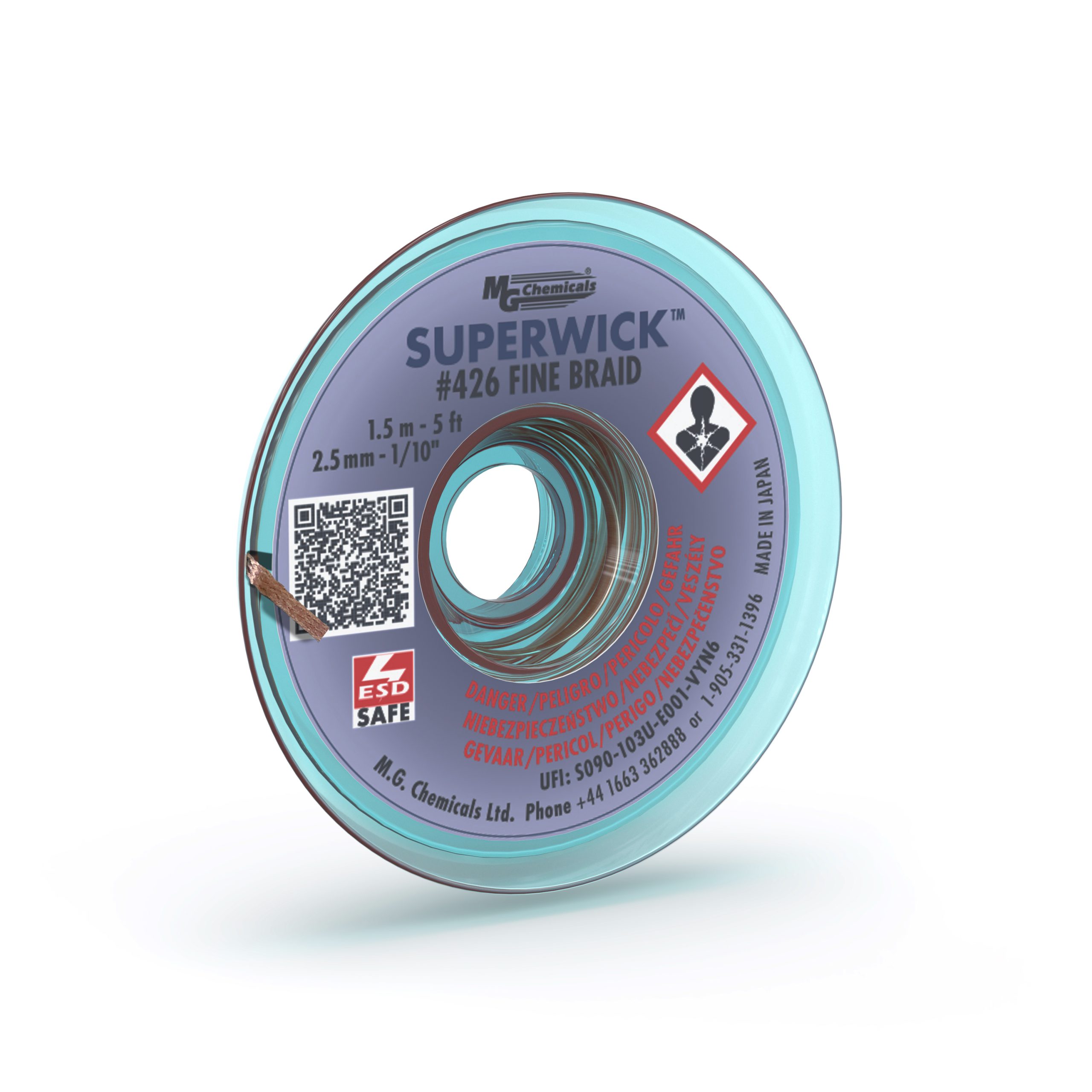 MG Chemicals Super Wick Blue Solder Desolder Braid 1.5M Static Free #426