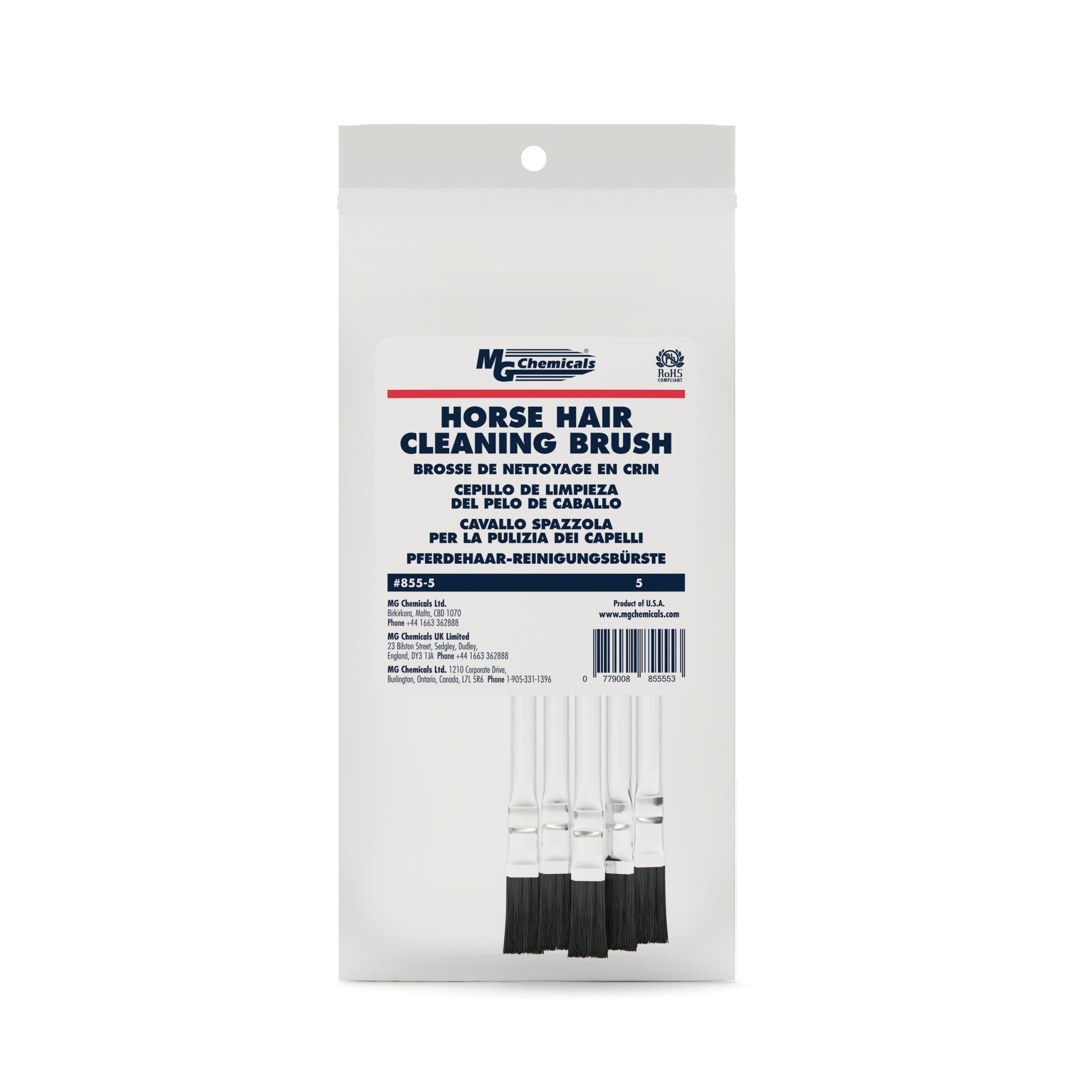 HORSE HAIR BRUSHES 855-5 - 5 PACK