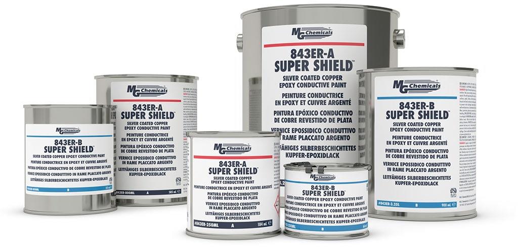 SUPER SHIELD SILVER COATED COPPER CONDUCTIVE COATING EPOXY BASE 843ER