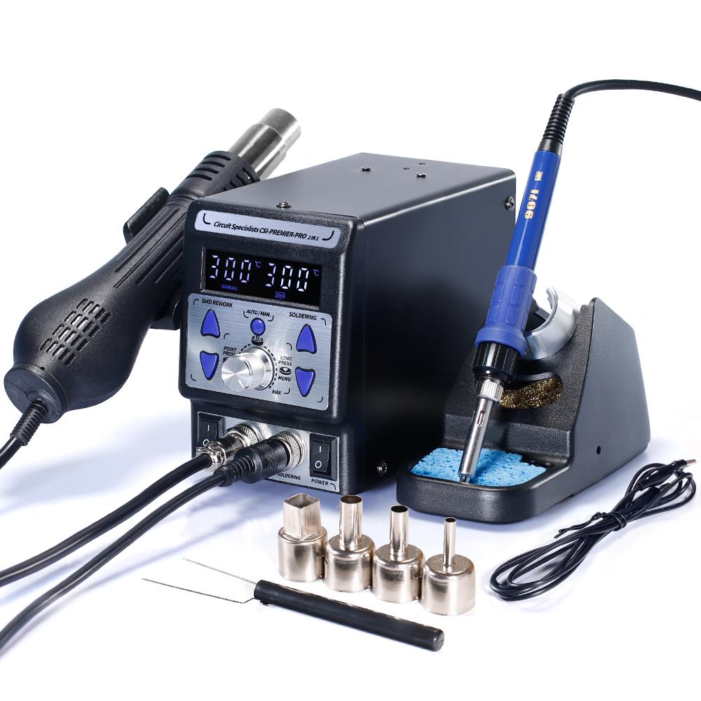 CSI Premier-Pro Desoldering & Hot Air Rework Station with 60W Soldering Iron